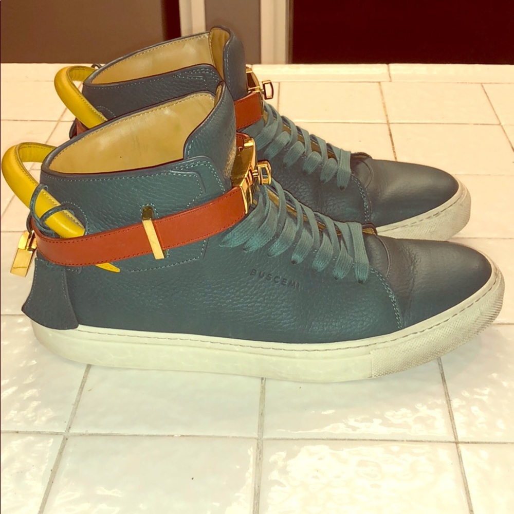 Men’s 100MM Buscemi Petrol Green Tri 43